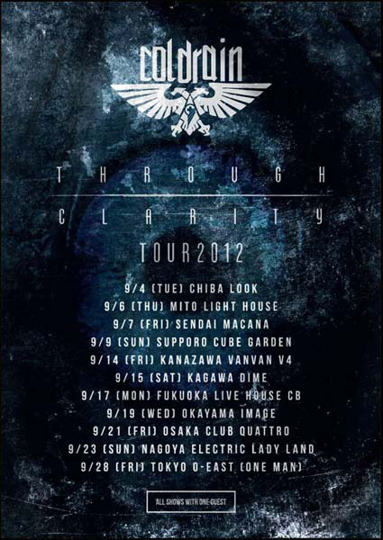 coldrain、『Through Clarity』リリース・ツアー“Through Clarity Tour 2012”の日程を発表！