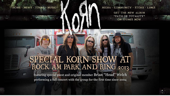 KORN、オリジナル・メンバーHeadをゲストに迎え、Rock Am Ring 2013にて2公演のスペシャル・ライヴを行うことが明らかに！！