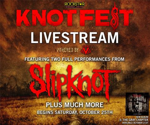 SLIPKNOT、10/25より開催の"KNOTFEST USA"の模様をライヴ・ストリーミング配信決定！