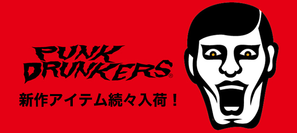 PUNK DRUNKERS（パンクドランカーズ）から"あいつ"を様々な表情で配したアノラックJKTやロンＴ、VIRGO（ヴァルゴ）からはスウェットが新入荷！