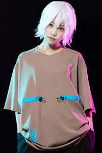TEROMELIA（テロメリア） ピクセルネック オーバーサイズTシャツ ベージュ