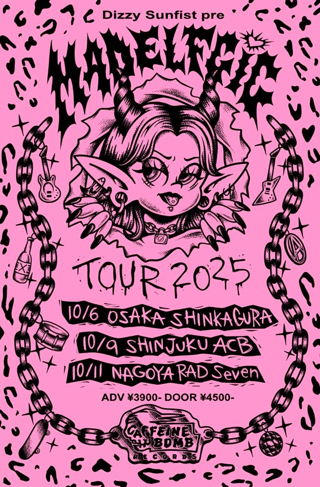 Dizzy Sunfist、東名阪巡る["MAD ELF GIG"TOUR 2025]10月開催決定！