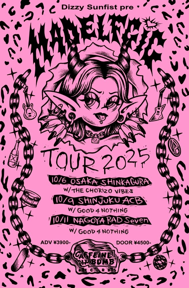 Dizzy Sunfist、東名阪巡る["MAD ELF GIG"TOUR 2025]ゲストにGOOD4NOTHING、THE CHORIZO VIBES発表！