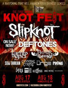 SLIPKNOT主催のフェス「Knotfest」の開催を発表！LAMB OF GOD、DEFTONES、SERJ TANKIANらが出演決定！