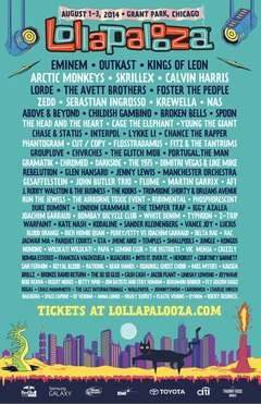 SKRILLEX、KREWELLA、EMINEMらが出演する"Lollapalooza 2014"、Red Bull TVにてライヴ・ストリーミング決定！