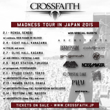 Crossfaith、来年2月開催の"MADNESS TOUR in JAPAN 2015"にARCHITECTS（UK）、coldrain、BOOM BOOM SATELLITES、ギルガメッシュ、HNIB、AA=らゲスト出演決定！