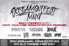 メタルコア／ラウドロックの祭典"SCREAM OUT FEST 2015"の特設ページ公開！BREATHE CAROLINA、ATTILAら国内外の注目アクトが6/7新木場に集結！Twitterプレゼント企画も！