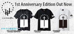 ゲキクロ限定カラー"BLACK TIE DYE"を含むLILWHITE.1周年記念デザインのＴシャツが本日23:59で予約受付終了！お早めにどうぞ！