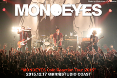 MONOEYESのライヴ・レポート公開！超満員のアンコール・ツアー東京2日目セミ・ファイナル、より強めたバンドの結びつきと増し続ける勢いを垣間見た、12/17新木場公演をレポート！