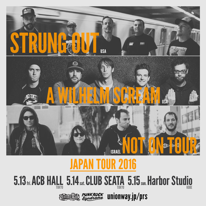 STRUNG OUT × A WILHELM SCREAM × NOT ON TOUR、5月に東京、神戸にてジャパン・ツアー開催決定！