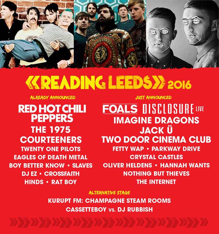 英国最大の野外ロック・フェス"READING & LEEDS FESTIVAL 2016"、第2弾出演アーティストにPARKWAY DRIVE、JACK Üら12組決定！