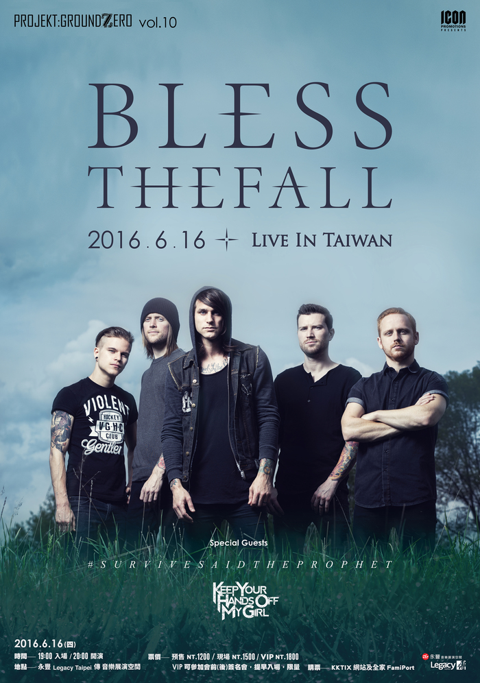 BLESSTHEFALL、6/16に行う台湾公演のスペシャル・ゲストにSurvive Said The Prophet、KEEP YOUR HANDs OFF MY GIRLが決定！