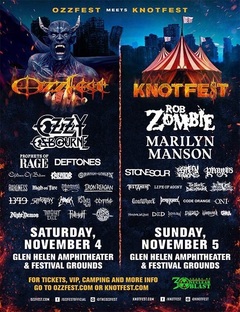 OZZFEST × KNOTFEST、今年もカリフォルニアにて共同開催決定！ MARILYN MANSON、STONE SOUR、PROPHETS OF RAGE、DEFTONESら出演！