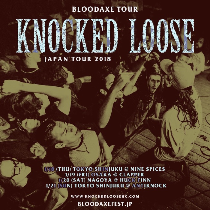 アメリカで注目と人気を集めるハードコア・バンド KNOCKED LOOSE、来年1月に初のジャパン・ツアー開催決定！