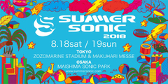 SUMMER SONIC 2018開催決定！オールナイト・フェス、SONIC MANIAも前夜開催！