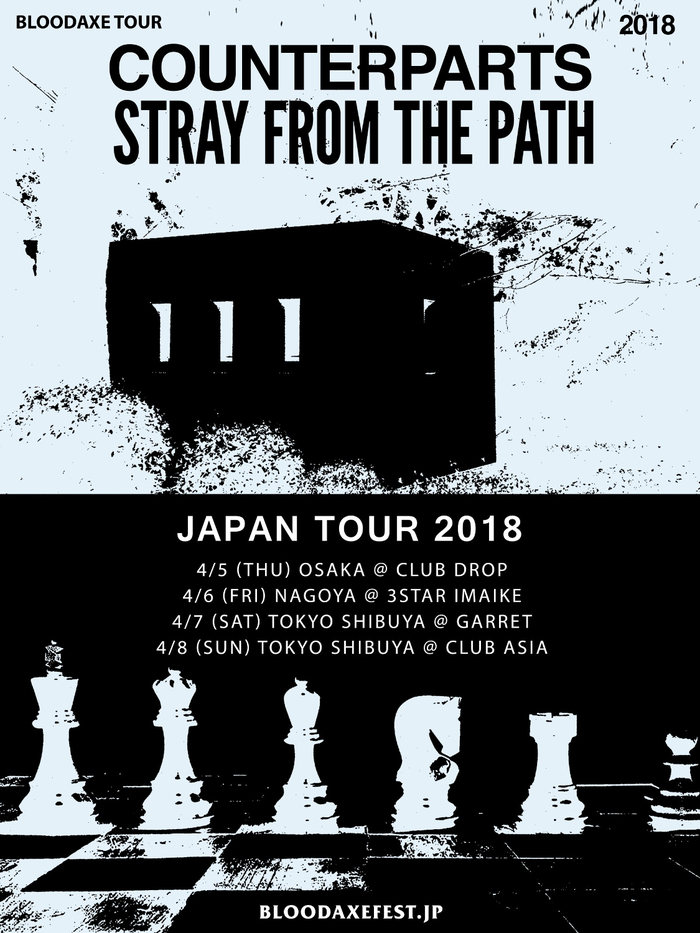 4月開催のCOUNTERPARTS ＆ STRAY FROM THE PATHジャパン･ツアー、ゲスト・アクトにLOYAL TO THE GRAVE、Crystal Lake、Azami、EACH OF THE DAYSら決定！