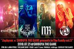 exist†trace、MADALA、mildrage、GIVEN BY THE FLAMESら出演！Zephyren × SHIBUYA THE GAME企画、"In The Family"第5弾レポート公開！10月開催サーキットに連続出演する4組招いた対談も公開中！