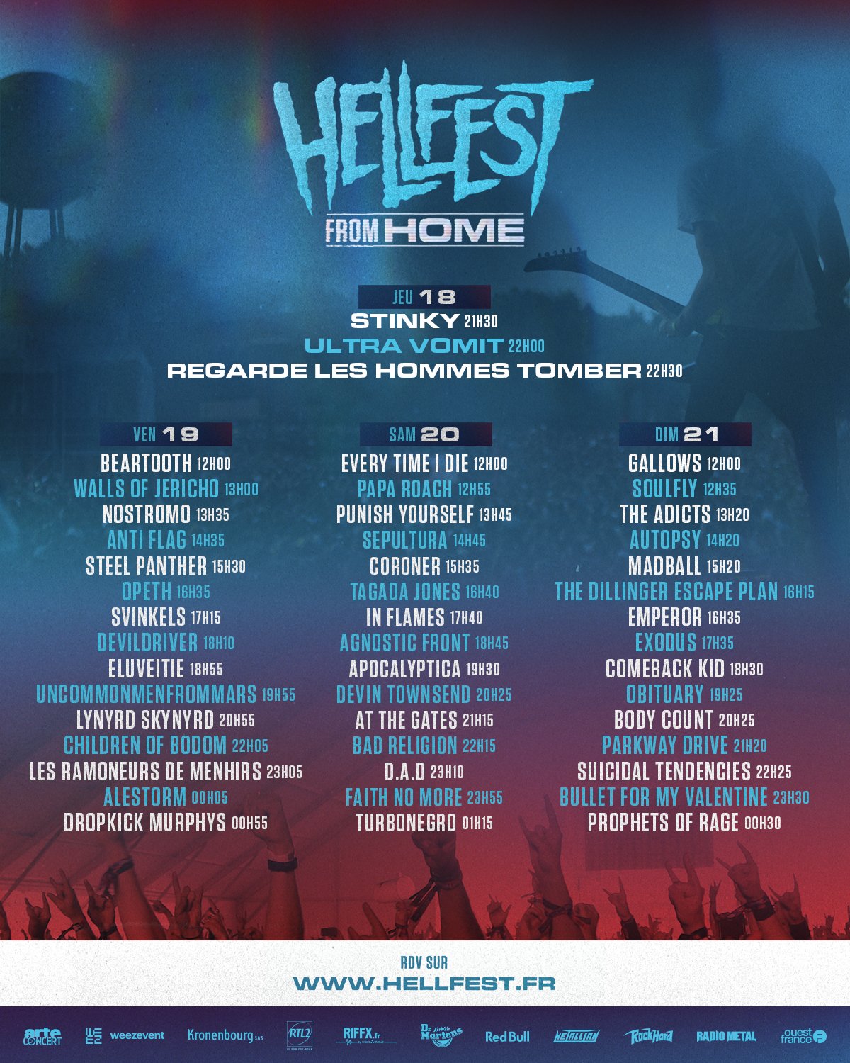 フランスのメタル・フェス"HELLFEST"が今週末にオンライン・フェス開催！PROPHETS OF RAGE、BFMV、DEVILDRIVER、PARKWAY DRIVE、BAD