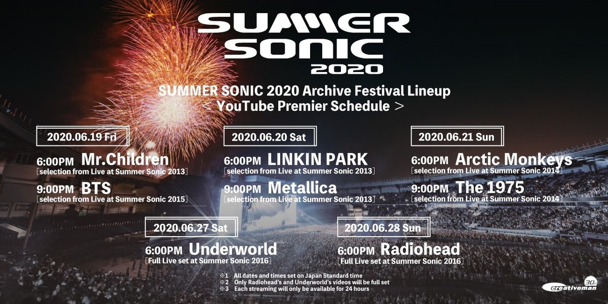 Summer Sonic オンライン フェスとして開催決定 Metallica Linkin Parkらのライヴ映像アーカイヴ配信 激ロック ニュース