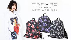 TRAVAS TOKYO (トラヴァストウキョウ)より、PUレザー素材に大小ランダムなベアー&クロスの総柄をプリントしたリュックやウォレットポーチなど新作小物一斉入荷！