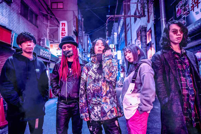 K-BOM aka 和教らによる男女ツインVoの5人組バンド GUNIX、2/17配信リリースの新作『DARKNET』より「U.F.O」MV公開！