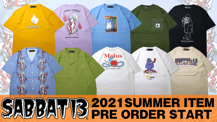 SABBAT13 (サバト13) 2021 SUMMER COLLECTION期間限定予約受注開始！柔らかく涼しいリネンコットン素材の開襟シャツ や、オリエンタルな雰囲気のTシャツなどがラインナップ！ | 激ロック ニュース