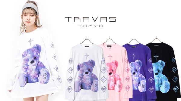 格安販売の TOKYO袖プリントクマロンT TRAVAS Tシャツ