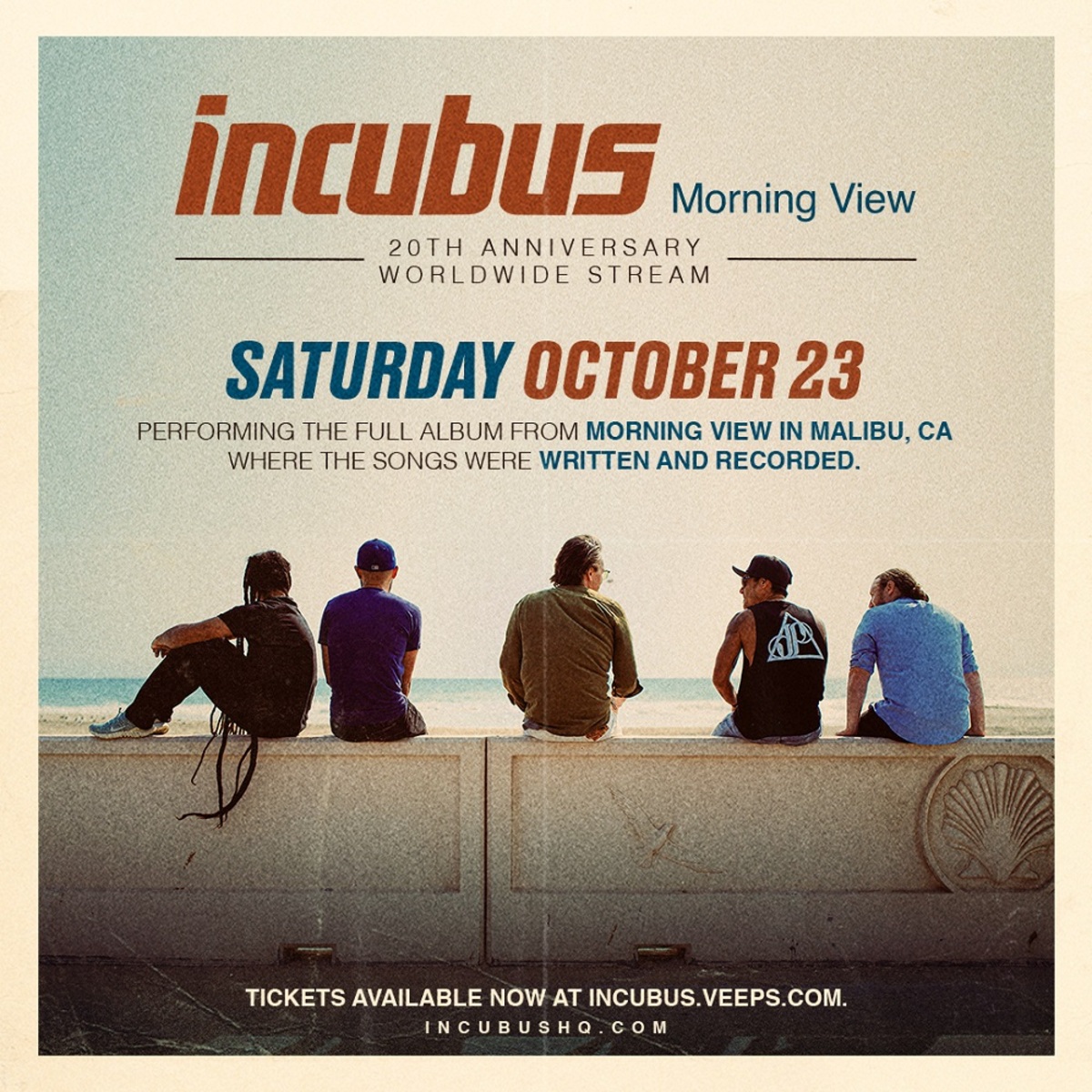 INCUBUS、4thアルバム『Morning View』20周年記念したオンライン 