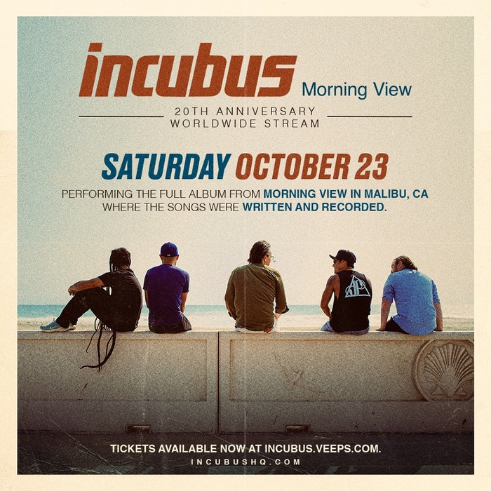 INCUBUS、4thアルバム『Morning View』20周年記念したオンライン・コンサートをVeepsで開催！