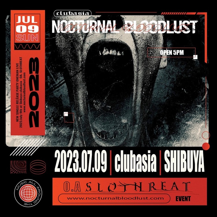 NOCTURNAL BLOODLUST、"NOCTURNAL BLOODLUST presents RELEASE PARTY"7/9 clubasiaにて開催決定！