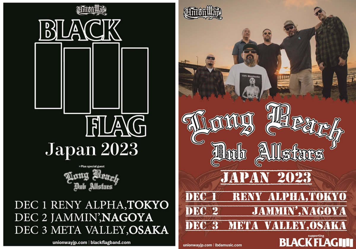 BLACK FLAG＆LONG BEACH DUB ALLSTARS、4年ぶりの来日公演決定！12月に