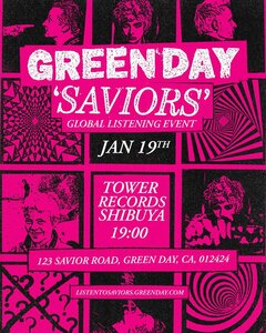 GREEN DAY、ニュー・アルバム『Saviors』リリース記念リスニング・パーティをTOWER RECORDS渋谷店にて1/19開催決定！