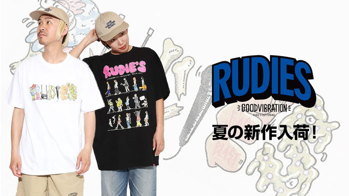 ひとつの枠にとらわれない独自のスタイルを展開するRUDIE'Sより夏の新作Tシャツ入荷!YUZURU NAMIKI氏のアートワークを落とし込み、ブランドらしい音楽テイスト溢れるデザインは必見！