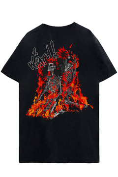 YUNGBLUD UNISEX T-SHIRT: WEIRD FLAMING SKELETONS (BACK PRINT)