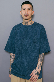 Subciety(サブサエティ) SCRATCHED PIGMENT TEE NAVY