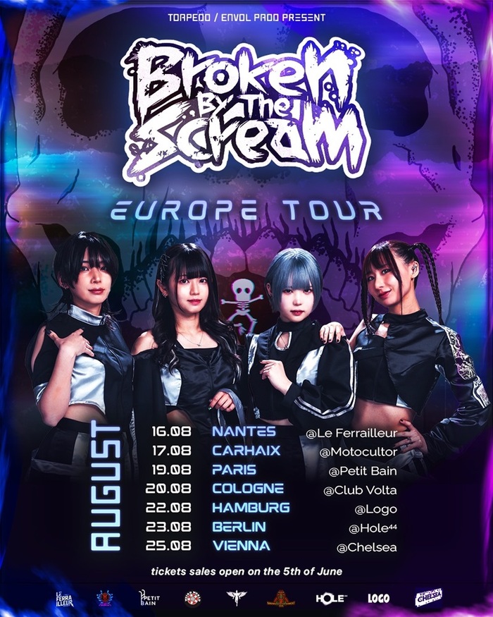 Broken By The Scream、フランス大型フェスティバル"Motocultor Festival 2024"含むヨーロッパ・ツアー開催決定！