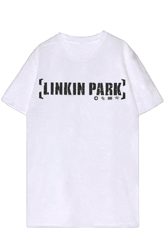LINKIN PARK UNISEX T-SHIRT: BRACKET LOGO WHITE