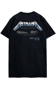 METALLICA UNISEX TEE: MASTER OF PUPPETS TRACKS (BACK PRINT)