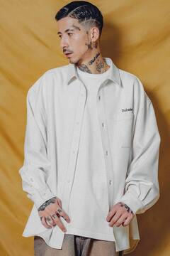 Subciety (サブサエティ) WOOL-LIKE LOOSE SHIRT WHITE