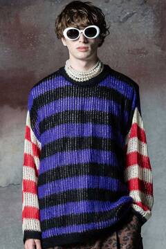 Mesh Border Knit Purple