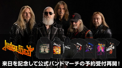 JUDAS PRIEST、今年12月のジャパン・ツアー開催を記念してゲキクロでのバンドマーチ予約受付を再スタート！新規アイテムを追加し、秋冬必須のパーカーやバンドTシャツ、ソックスなど約60アイテムが登場！