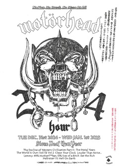 MOTÖRHEAD、前代未聞の極悪企画"24時間モーターヘッド"タイムテーブル発表！全身全霊注いだ手描きヴィジュアル公開！