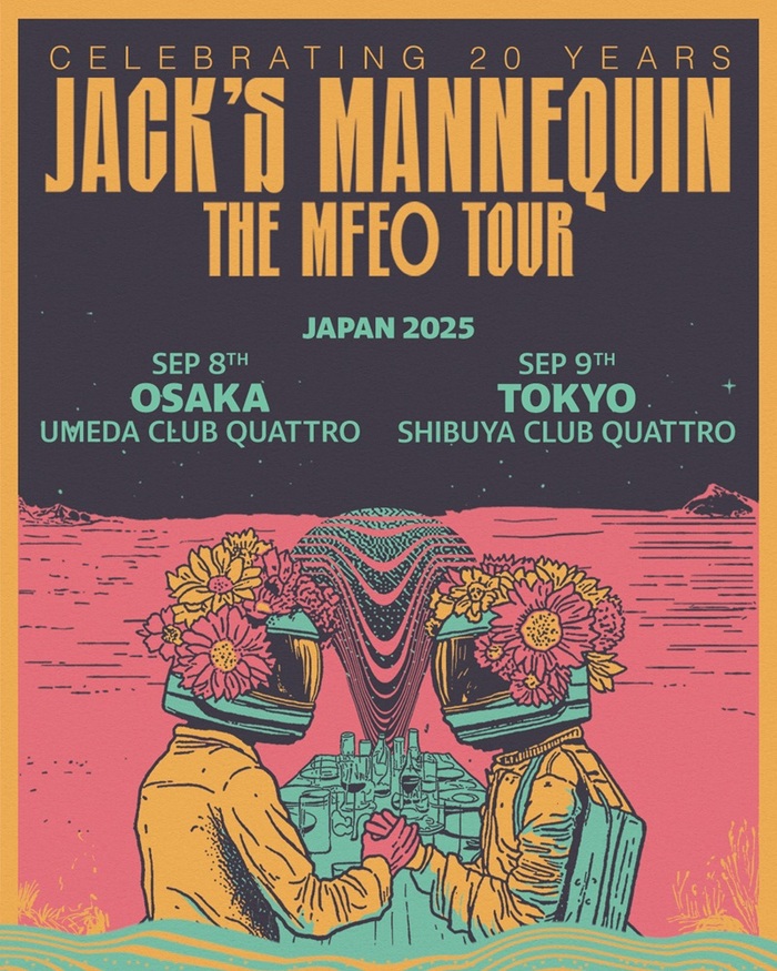 JACK'S MANNEQUIN、9月に東阪にて13年ぶりの来日ツアー"THE MFEO TOUR"開催決定！