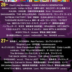 4/26-27開催"ARABAKI ROCK FEST.25"、出演アーティスト日割り発表！