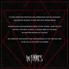 IN FLAMES、ドラマー Tanner Wayneの脱退発表