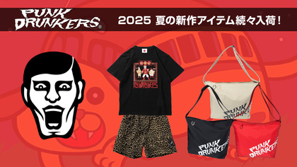 個性的な世界観が人気のブランドPUNK DRUNKERS(パンク・ドランカーズ) より夏の新作入荷！秀逸なサンプリング・Tシャツやトレンドのヒョウ柄パンツ、昨年即完したメッセンジャー・バッグの新作など注目のアイテムが一挙登場！