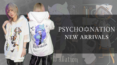 ダークでジェンダーレスなパンク・ファッション・ブランドPSYCHO NATION(サイコ・ネーション)より、新作入荷！人気イラストレーター"寝田ルネ"とのコラボ・アイテムに半袖パーカーが登場！