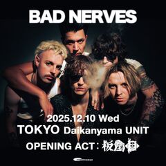 UK発 新世代パンク・ロックの旗手 BAD NERVES、待望の初来日公演オープニング・アクトに板歯目出演決定！