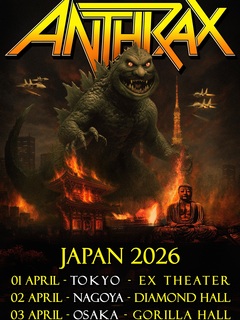 ANTHRAX、待望の来日公演決定！来年4月に東名阪単独ツアー開催！