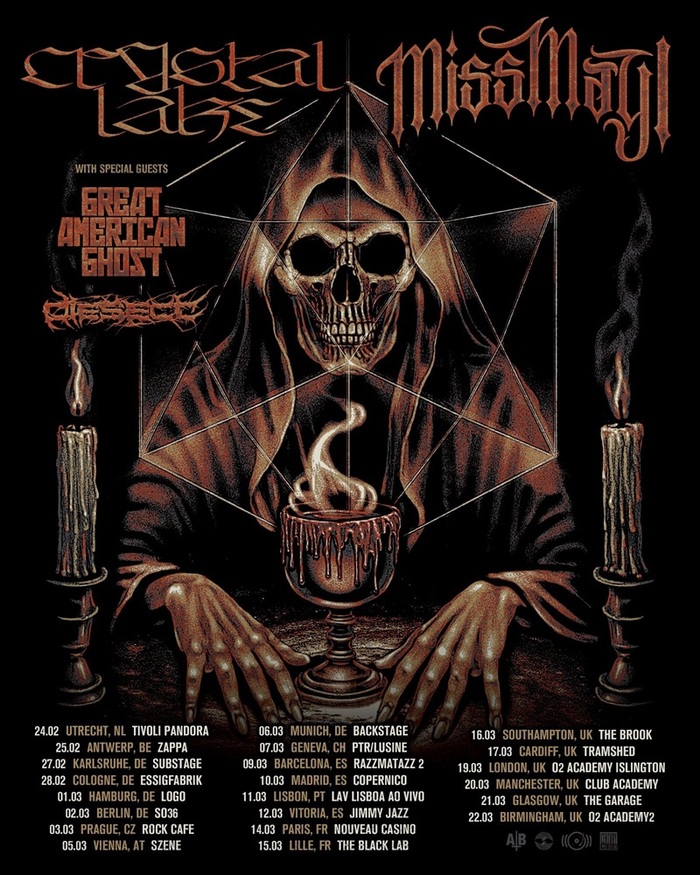 Crystal Lake、MISS MAY Iとのヨーロッパ・ツアー決定！スペシャル・ゲストにGREAT AMERICAN GHOST、DIESECT！